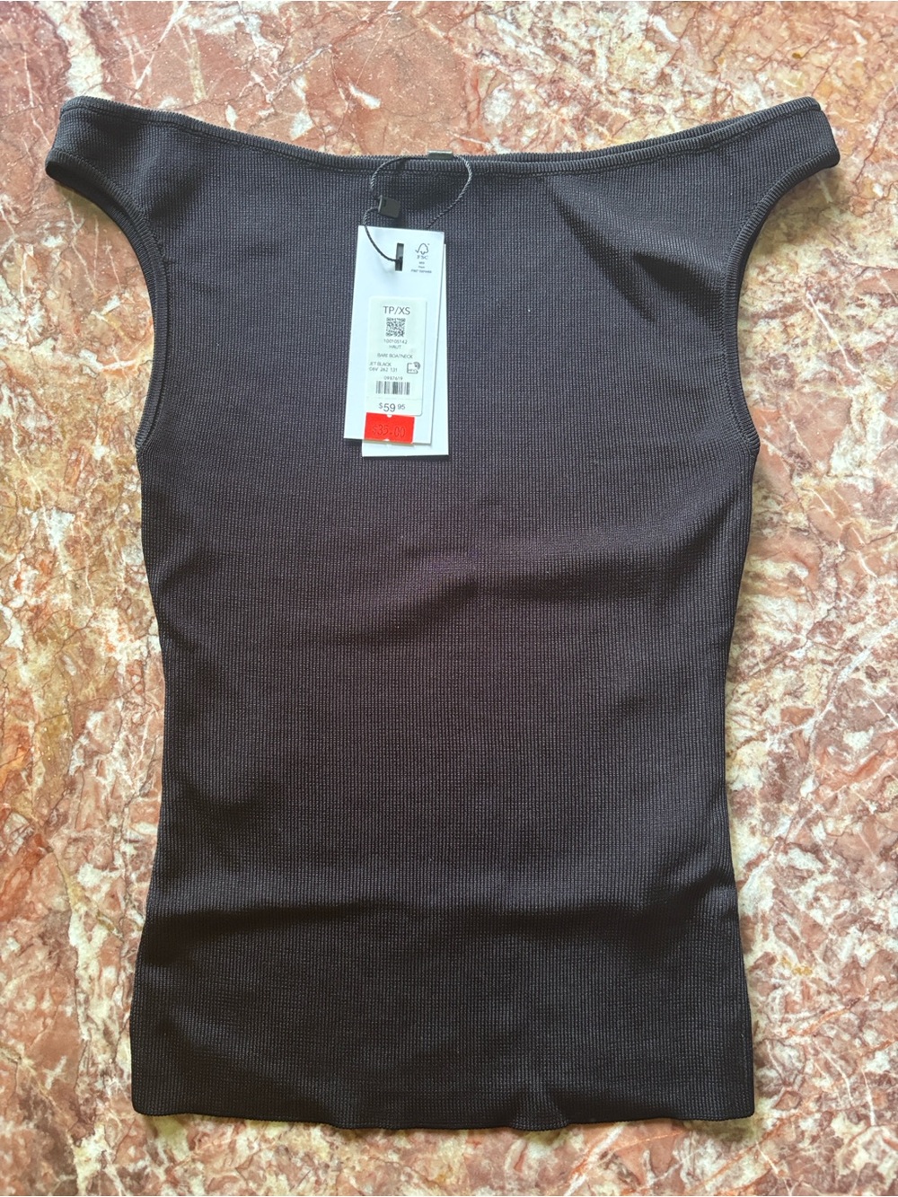 NWT - Dynamite Black Boat Neck Sweater Tank Top - Picture 5 of 5